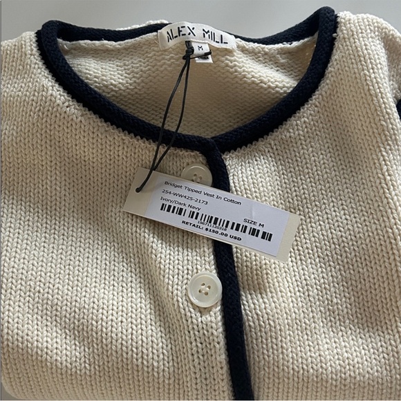 NWT • Alex Mill Bridget Tipped Vest - Picture 2 of 4